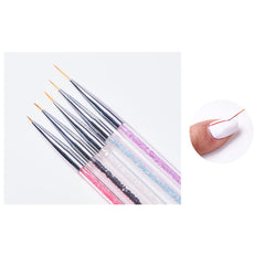 5 Stück Nagel Pinsel Set, Nageldesign Pinsel, Nail Art Dotting Tools, Dual-Ended Professional Acryl Nail Art Pen Für DIY Nail Art Design