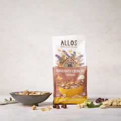 Premium crunchy muesli with walnuts and amaranth Allos | Organic Muesli | Muesli with nuts | Oatmeal | Cereals for breakfast | Vegan | Pack of 6 (6 x 400g)