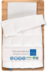 Allnights Comforter Medium Comforter 135X200 100% New Feathers and Down Allergy Friendly Washable up to 60°C Made in Germany White Naty Shop Duvets and Quilts 135 X 200 Cm Medium Warmth Class