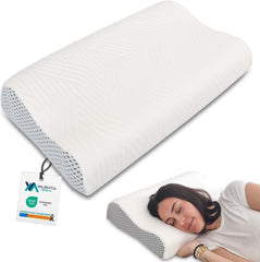 Valentia Medical - Pernă de sprijin pentru gât spumă de memorie, pernă ortopedică, pernă pentru dureri de gât, pernă din spumă de memorie, pernă pentru gât, capac lavabil ultra-moale Perne ortopedice cervicale Naty Shop Titlu implicit