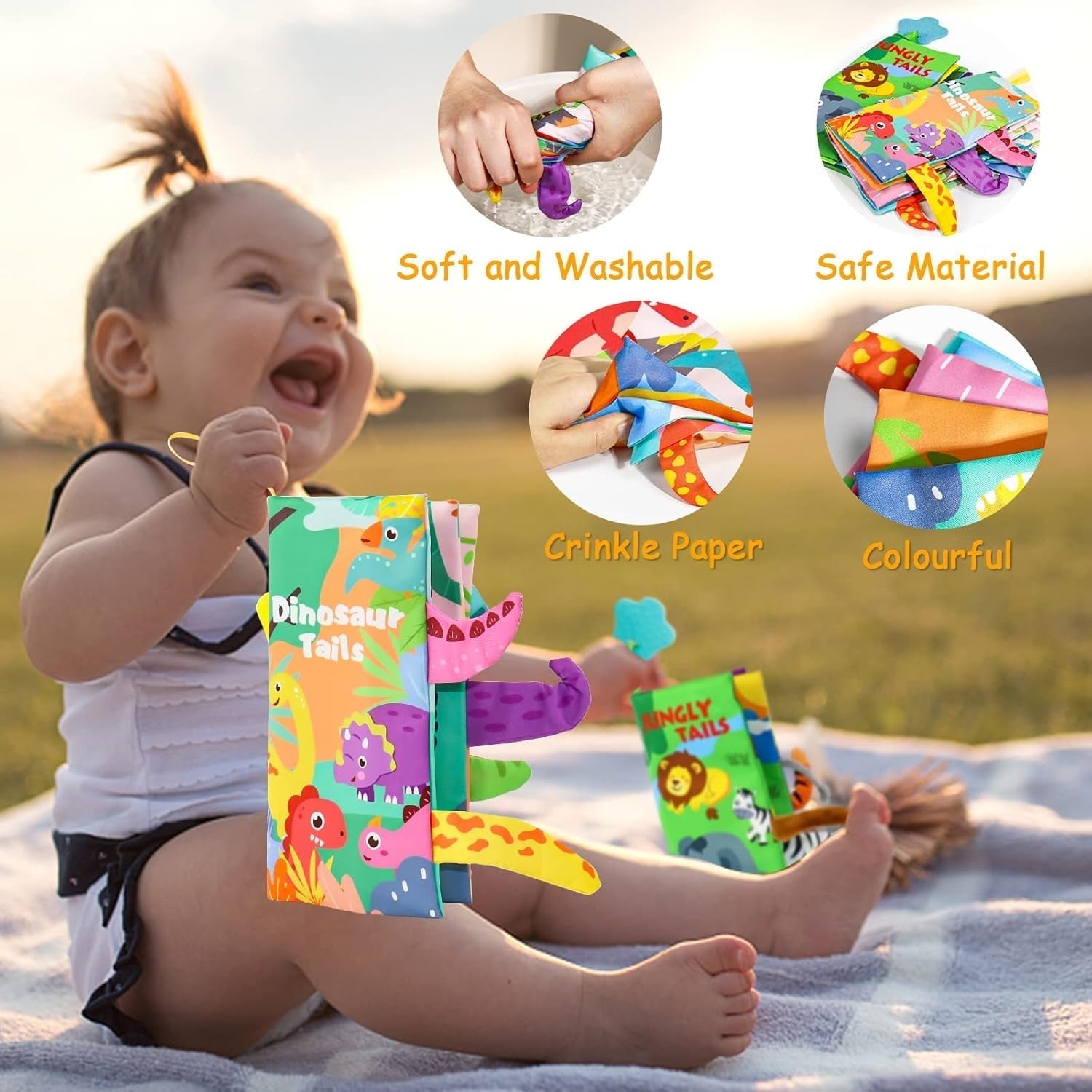 Akokie carte tactilă jucărie pentru copii de la 3 luni Carte Montessori jucărie pentru copii 0-6 luni carte pentru copii cadou pentru copii băiat fată jucărie senzorială carte de pânză jucărie pentru copii de la 3 6 9 luni Jucarii Bebe Naty Shop