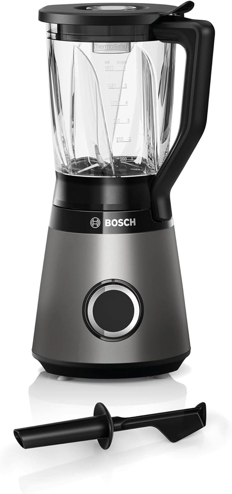 Bosch Standmixer Vitapower Serie 4 MMB6172SN, Verbesserte Version, 10 Jahre Motorgarantie, Edelstahl-Klingen, 1.5L Glasbehälter, Spülmaschinenfeste Teile, 30,000 U/Min, 1200 W, Silver Kitchen Naty Shop