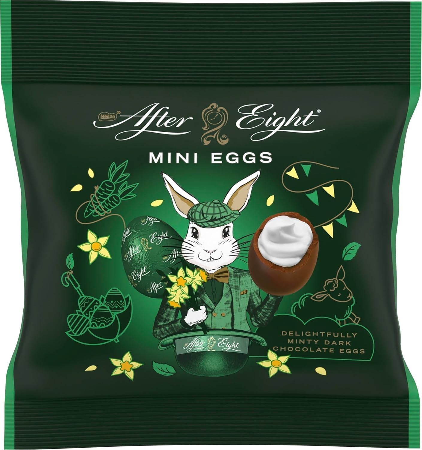 NESTLÉ after EIGHT, ouă mici de Paște de ciocolată neagră ambalate individual cu umplutură de mentă, 90 grame Bomboane de Ciocolata Naty Shop 90 grame