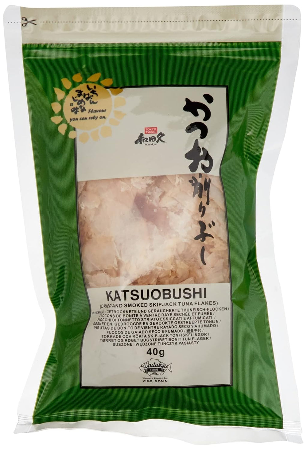 Katsuobushi Bonito Flocken – Aus 100 Prozent getrootkenem und Geräuchertem Bonito Tunfisch – Ideal für die Japanese Küche – 1 x 40 g