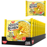Nissin Ramen - Thai Baked Chicken 10 Pack Asian Style Instant Noodles Thai Recipe Quick and Easy Asian Food (10 x 65g)