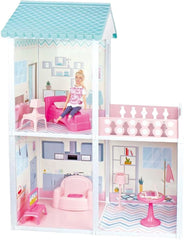 City Life - Villetta with 3 rooms and accessories Assembled Playset Size 61 X 40 X 78 Cm Dollhouses Naty Shop Default title