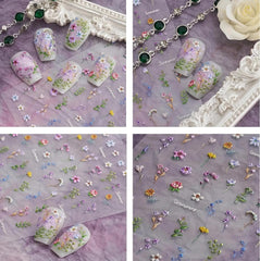 Nagelsticker Set - Selbstklebende Nail Sticker, Nageldesign Zubehör, Nail Art, Nagelaufkleber FĂŒr FingernĂ€gel, Blumen Nagelsticker, Nagel Deko