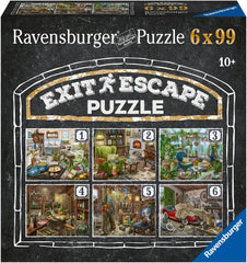 Ravensburger EXIT Puzzle - The Ghostly Manor House - 6X 99-piece puzzle for puzzle-loving adults and children aged 10 and up Puzzle Naty Shop Gothic