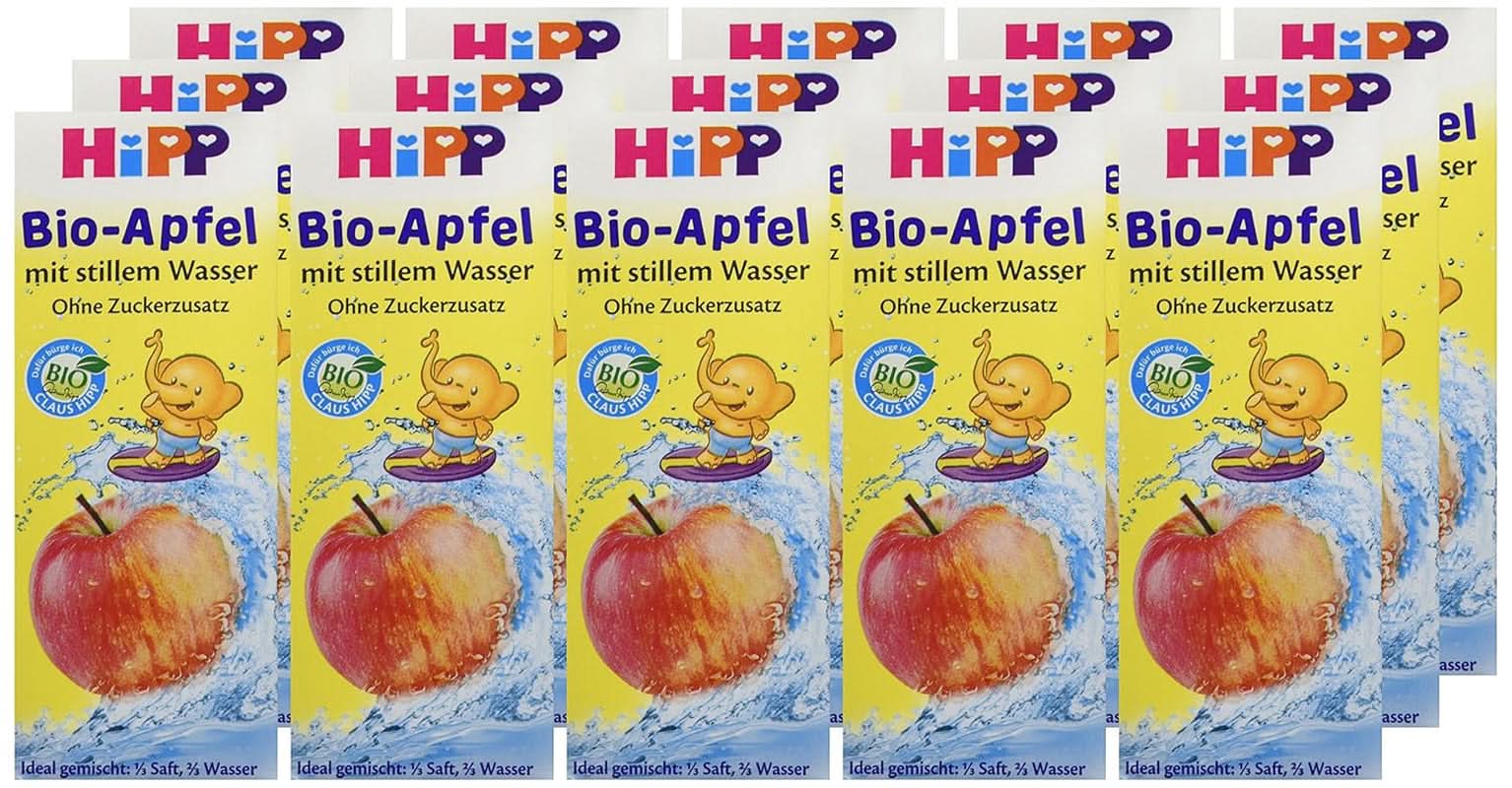 Suc de mere organic Hipp cu apă plată, pachet de 15 (15 x 200 ml) Mama si Copilul Naty Shop