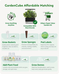 166-Piece Hydroponic Capsule Set: Grow Anything Plant Kits - Including Grow Sponges, Grow Domes, A&B Plant Food Labels - Hydroponic Accessories for Most