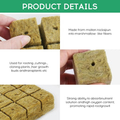28 Rockwool Cubes, Rockwool Set, Rockwool Growing Mat, Soilless Hydroponic Growing Mat, Rockwool Cube, Rockwool Cubes for Cuttings, Cloning, Propagation 4*4*4cm