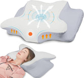 NVKHG Memory Foam Pillow Ergonomic Neck Pillow Head Pillow, Memory Foam Pillow Head Pillow For Side, Back & Stomach Sleeper To Improve Sleep Quality, 60X41X13/11Cm Perne ortopedice cervicale Naty Shop Gri alb