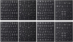 Autocolante 3D metalice argintii pentru unghii, autocolante pentru unghii pentru femei, stea, lunÄ, soare, folie de unghii, autocolante autoadezive, autocolante fluture pentru unghii, autocolante pentru unghii, accesorii pentru design unghii, 8 bucÄÈi