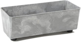 Jardinieră dreptunghiulară LAMELA cu picioare elegante – Ghiveci gri cu aspect de beton, fabricat din plastic robust, 37x17 cm, 6L – Rezistent la intemperii și ușor de curățat – Pentru interior și exterior
