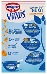 Dr. Oetker Vitalis Less Sweet Crunchy Pure: Crunchy muesli with 30% less sugar, pack of 5 (5 x 600g)