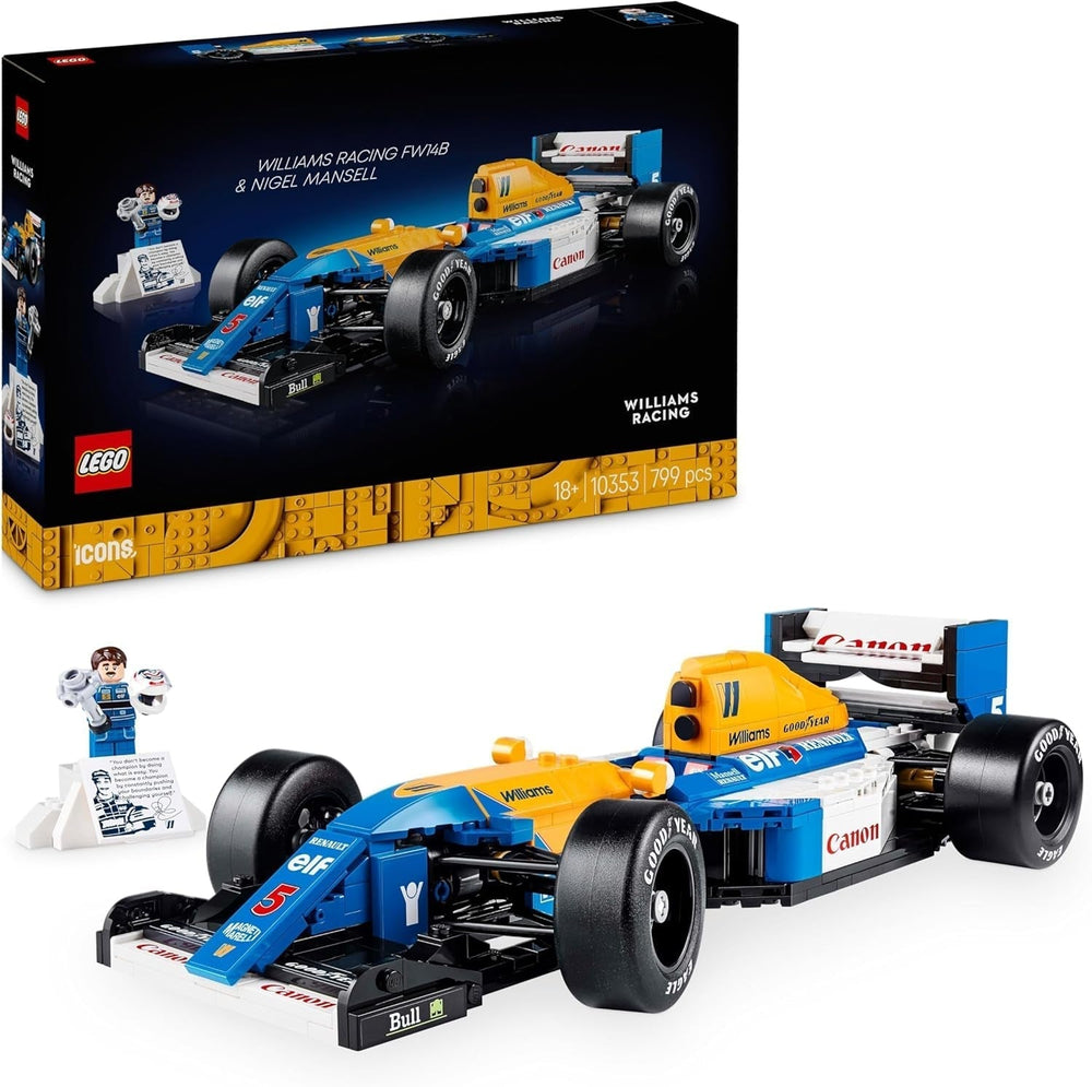 LEGO Icons Williams Racing FW14B with Nigel Mansell - F1 Model Car Set with Racing Driver Minifigures Collectible - Desk Decoration with Stand - Gift for Adults and Teens Motor Sports Fans 10353 Building Sets Besuche den LEGO-Store Default Title