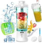 Mixer Smoothie Maker to Go, Mini Standmixer Tragbar Mit 6-Klingen Edelstahl, Enstafter Mit Reisedeckel, USB Portable Blender Elektrisch 600Ml Bottle, Mixer Shaker Slushy Maker Wasserdichter Bucatarie Naty Shop