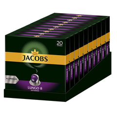 Kaffeekapseln Lungo Intenso, Intensität 8 von 12, 200 Nespresso®* kompatible Kapseln, 10 x 20 Getränke & Kapseln Espresso Intenso, Intensität 10,100 Nespresso®* kompatible Kaffeekapseln, 10x10