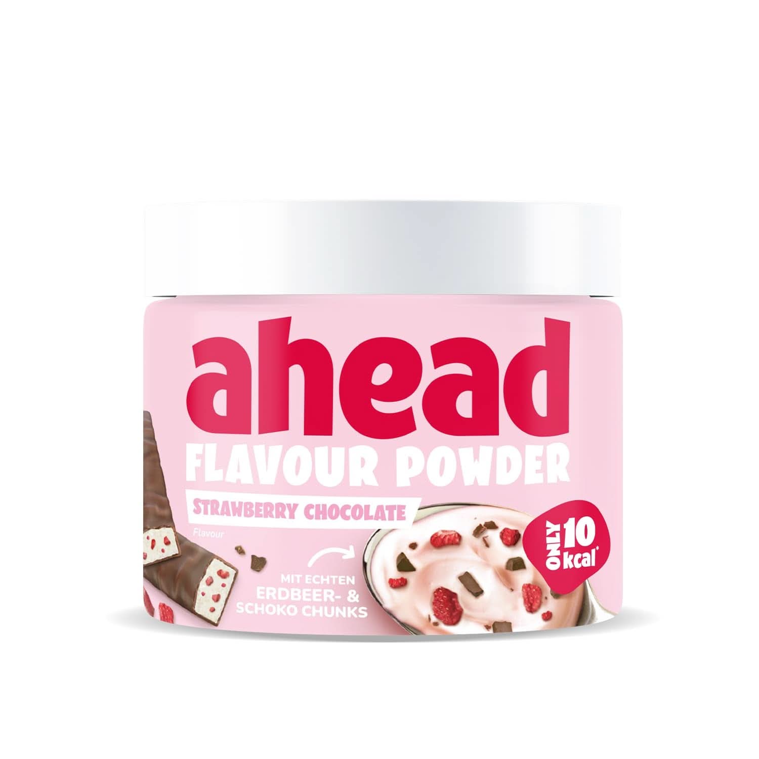 Ahead Flavour Powder, Căpșuni Ciocolată 250 grame, 83 porții Arome Naty Shop Ciocolată cu căpșuni