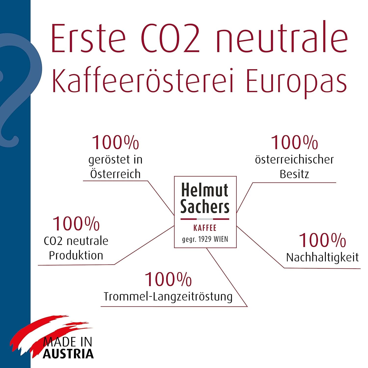Helmut Sachers Kaffee - amestec vienez, cafea Viennese Melange din boabe Arabica de primă clasă, prăjite în Austria Cafea Naty Shop