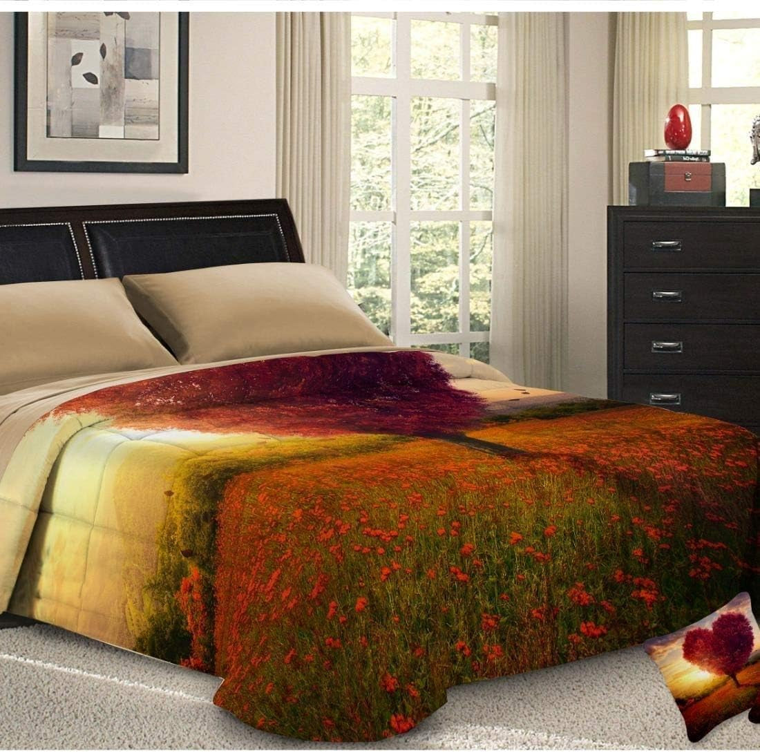 PETTI Artigiani Italiani cuvertură pentru pat dublu, 100% Made in Italy, Aquarium Plapumi si pilote Naty Shop Albero Di Fiori 160 X 190 Cm