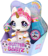 Glitter Babyz MGA Einhorn Baby-Puppe - LUNITA Sky - Mit magischen Farbwechseln, rosa Glitzerhaar, Believe in Yourself Outfit, Diaper, Shampoo-Flasche & Pacifier - Für Kinder ab 3 Jahren