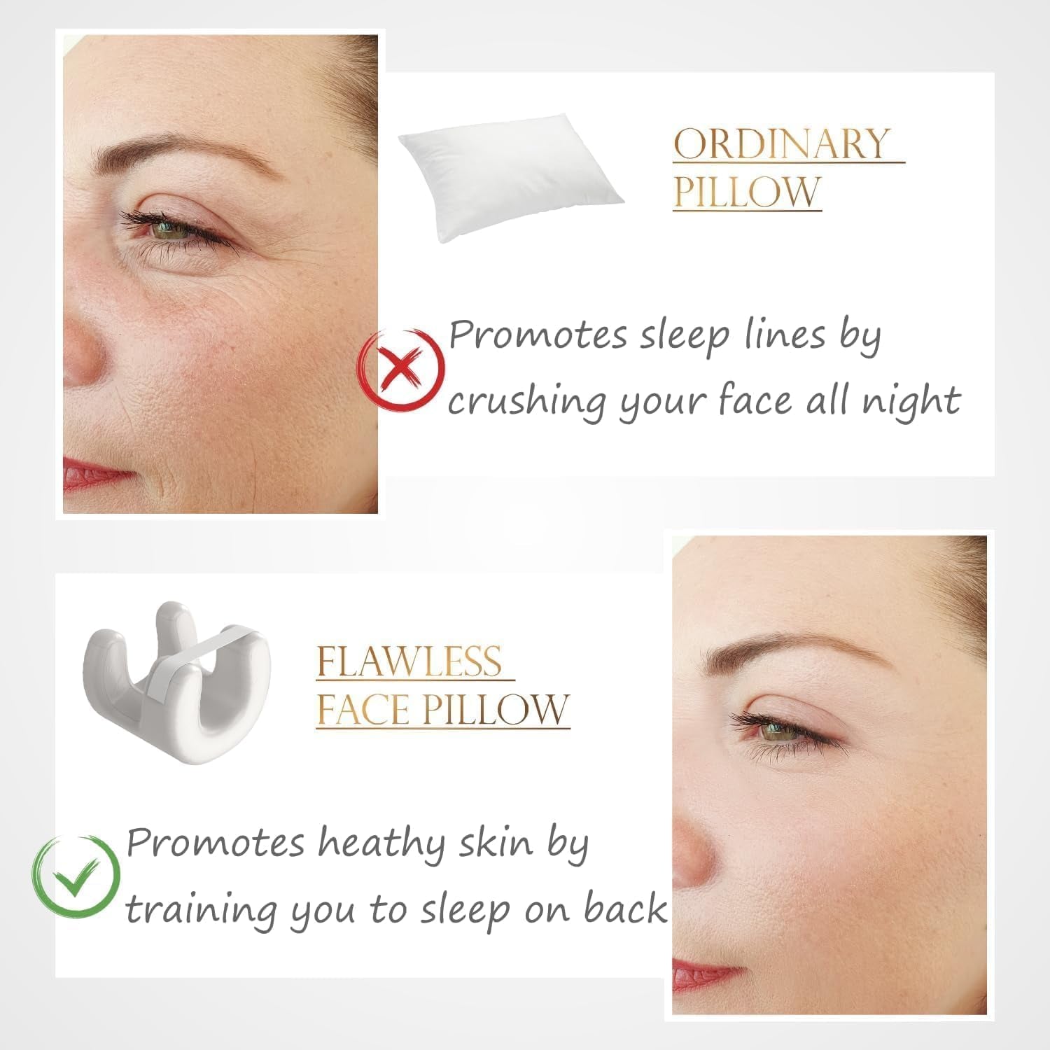 Pernă de frumusețe, pernă antirid, pernă ortopedică de sprijin pentru gât, pernă de frumusețe anti-îmbătrânire, pernă din spumă de memorie, pernă de sprijin pentru gât, pentru a menține ridurile faciale, pernă de dormit (negru) Perne ortopedice cervicale Naty Shop