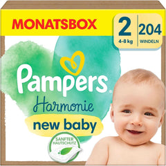 Pampers Baby diapers size 2 (4-8 kg) Harmony, Gentle skin protection and plant-based ingredients, 204 pieces Mother and Baby Naty Shop