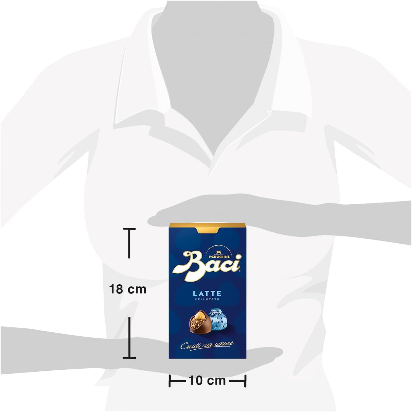 Perugina Baci, ciocolată cu umplutură de ciocolată cu lapte și alune, 200 grame Bomboane de Ciocolata Naty Shop