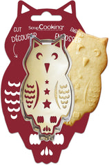 ScrapCooking 2103 Formă de tăiat biscuiți și embosator din lemn cu formă de bufniță – Formă de tăiat biscuiți în relief din oțel inoxidabil – Accesorii de copt sablate – Witch, Witch – 2103