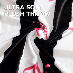 Juicy Couture Cabana Plush Throw Blanket, 127.7 X 178.8 Cm, luxurious microfiber plush blanket for maximum comfort and cozy warmth Juicy Couture Beds and Blankets