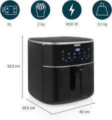 Princess Digital Hot Air Fryer - Variable bowl capacity - 8 liters maximum - 6 preset programs Appliances Naty Shop