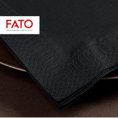 - Șervețele de hârtie de unică folosință, ideale pentru aperitive și cocktailuri, pachet de 100 șervețele, dimensiune 24X24, pliate 4 ori, 2 straturi, culoare neagră, hârtie din celuloză pură 100%, certificată Fsc