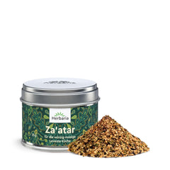 Herbaria Za'atar bio 25g S-Dose – Zaatar Gewürz, Zaatar Gewürz - oriental Organic-Gewürmischung für Gerichte der Levante Küche - mit erlesenen Ingredient - in nachhaltiger Aromaschutz-Dose