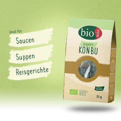 BIOASIA Bio Konbu, 100% natural Algae, ideal for Aromatisierung von Suppen, Brühen & Aufgüssen, 1 x 25 g