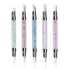 Qufiiry 5PCS Silikon Nagel Pinsel, Gel Schnitzen Pinsel, Silikon-Modellierpinsel Set, Doppel Köpfe DIY Maniküre Werkzeug