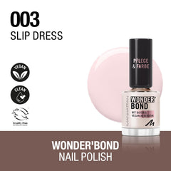 MANHATTAN Wonder'Bond Color & Care nail polish, vegan and cruelty-free, modular formula with vegan biotin and keratin, easy to apply, shade 003 Slip Dress, 12 ml
