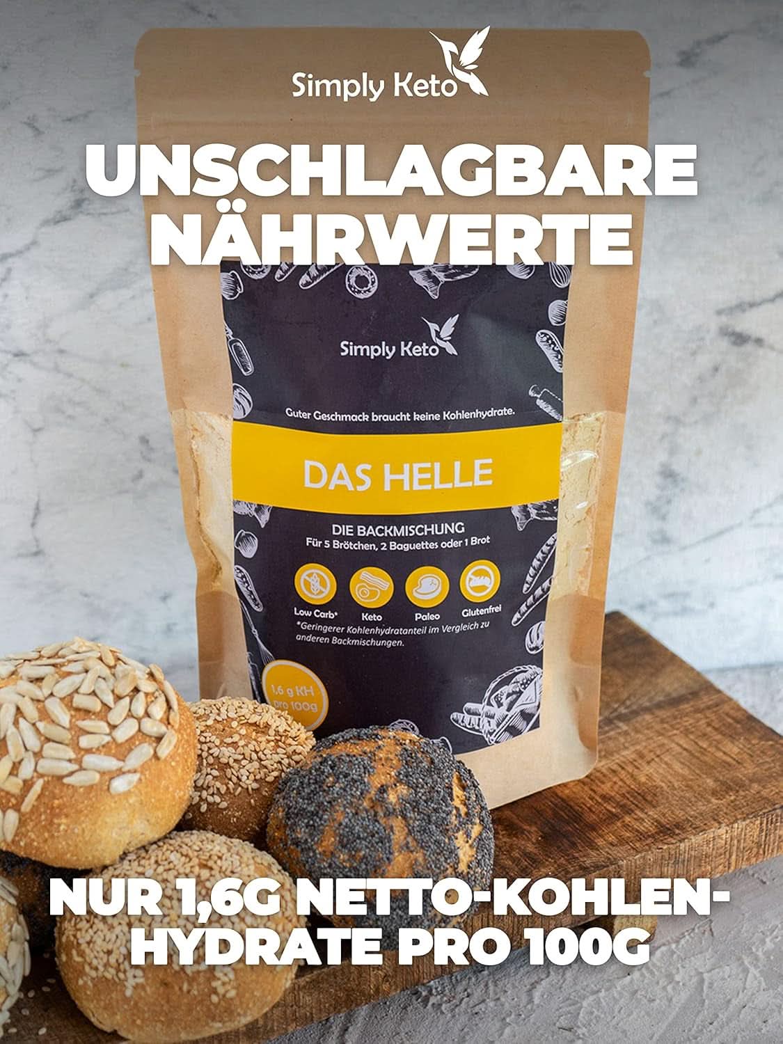 Simply Keto The Light Lower Carb* Bread, Mix pentru pĂąine fÄrÄ gluten, 260 grame Bucatarie Naty Shop