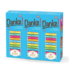 Heidel Thank You milk chocolate bars 3x80g, 16 mini-bars of 5g per package, Various expressions of gratitude, Exquisite gift idea