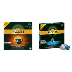 Jacobs Kaffeekapseln Guten Morgen XL Intense - 10er Pack (10 x 20 Getränke) & Kaffeekapseln Lungo Decaffeinato- Intensität 6- 200 Nespresso kompatible Kapseln, 10er Pack, 10 x 20 Getränke