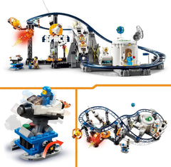 LEGO 31142 Creator 3-In-1 Space Rollercoaster Toy Kit for Kids with Working Carts, Converts to a Freefall Tower or Carousel with Rockets and Glowing Bricks Building Sets Besuche den LEGO-Store