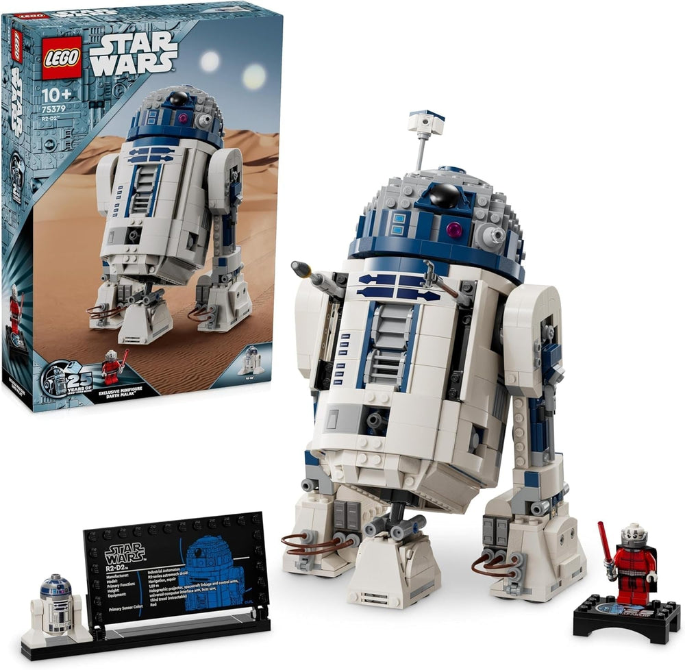 LEGO Star Wars R2-D2 Model Set for Kids Boys Girls Buildable Droid Figure with Darth Malek Minifigure 25th Anniversary and Decoration Plate Collection Gift Idea 75379 Building Sets Besuche den LEGO-Store Single