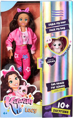 Simba 105953975 - Păpușă Kawaii Hi Dress-Up Lucy (26 cm) - Păpușă la modă articulată pentru coafat, Păpușă cu păr lung, iepure și accesorii, jucărie pentru copii de 4 ani și peste
