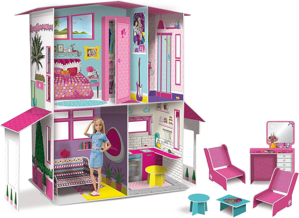 Lisciani - BARBIE Dollhouse - Barbie Dream Villa On Two Floors - 3D House To Build, Decorate And Design - Creative Craft And Construction Toy For Children 4 Years And Up Doll Houses Naty Shop Default Title