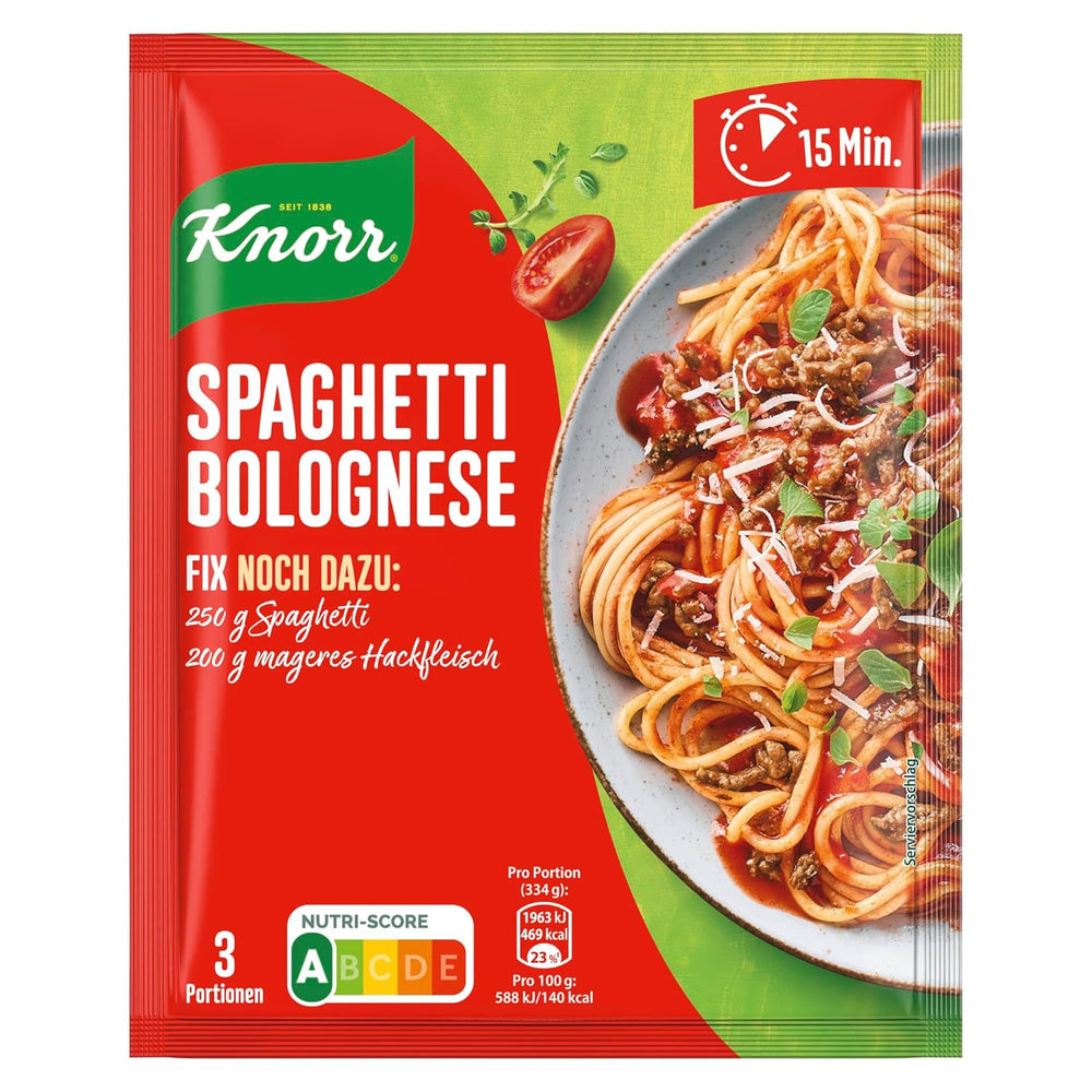 Knorr Fix Würzmischung Spaghetti Bolognese for a delicious noodle dish with natural ingredients 40 g