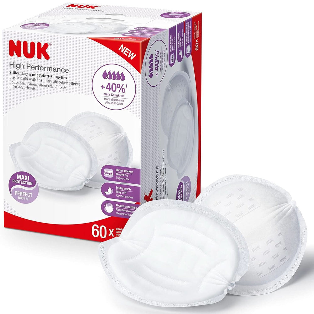 NUK High-Performance Einweg-Stilleinlagen Mit Sofort-Saugvlies | Einlagen Zum Stillen | Einzelverpackung | +40% More Suction Power | 60 Stück Baby Food and Breastfeeding Accessories Naty Shop 60 Stück High Performance