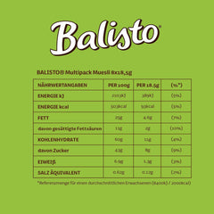 BALISTO® Multipack Muesli, Cereals and Raisins, 8x18.5g