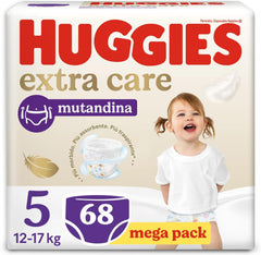 Huggies Extra Care diapers, ultra absorbent, size 5 (12-17 kg), 68 pieces