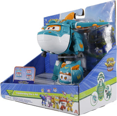Super Wings EU770447 - Transforming Tino & Pet, transforming toy figure approx. 14.5 cm and pet with the height of approx. 4.3 cm, for children over 3 years of age Action figures Naty Shop
