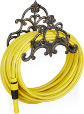 Suport furtun Relaxdays, suport de perete pentru furtun de grădină cu aspect vintage, furtun 20 m, fontă, înălțime 24x31,5x15 cm, bronz